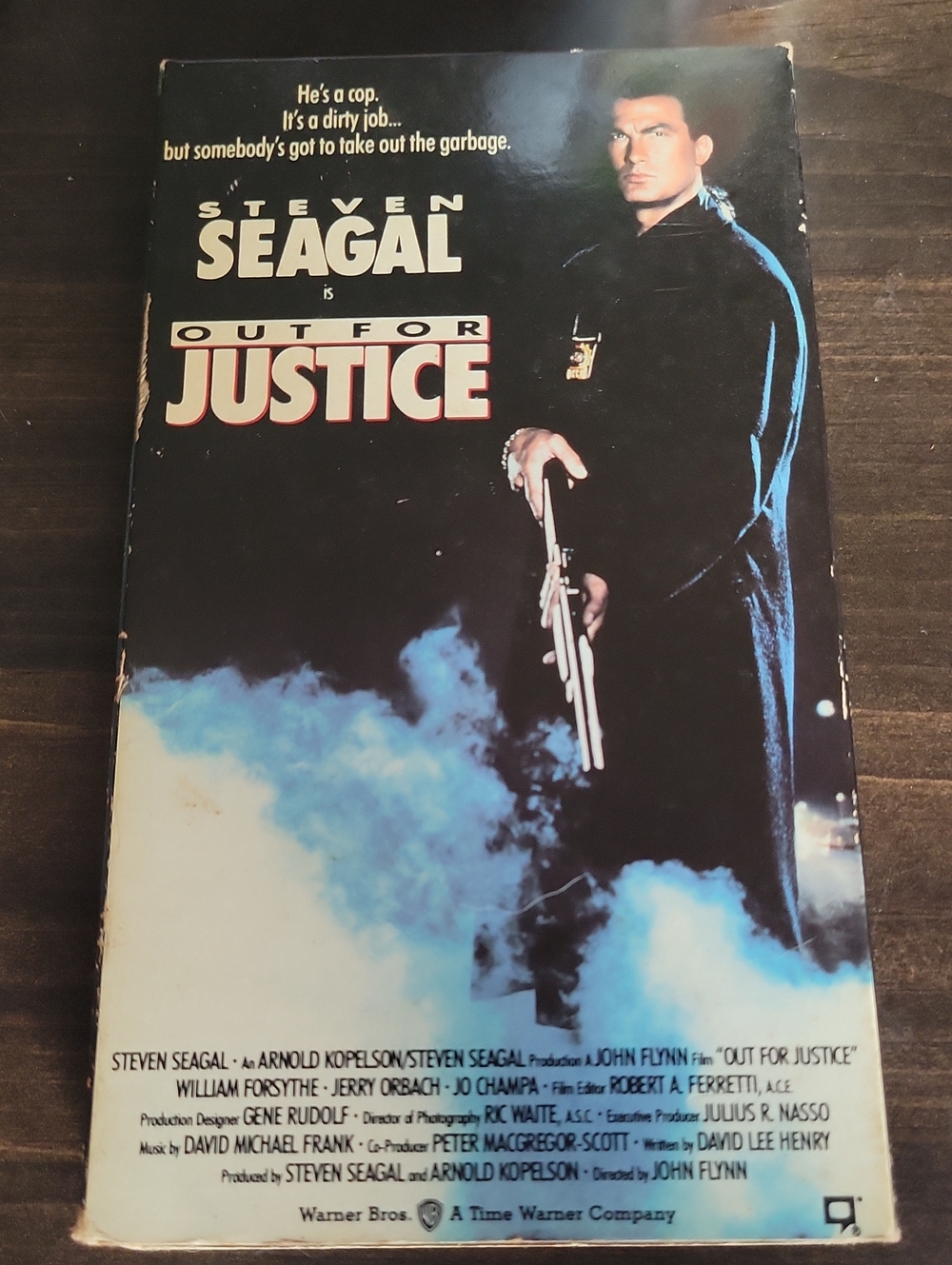 Warner Bros. Out for Justice VHS Cover - Black, Blue, White